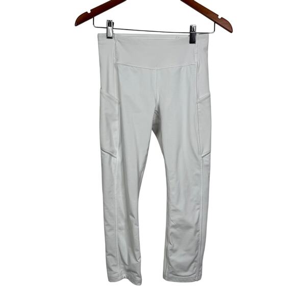 Lululemon Speed Up Crop 21" White Thick Legging Size 4 - Picture 7 of 11